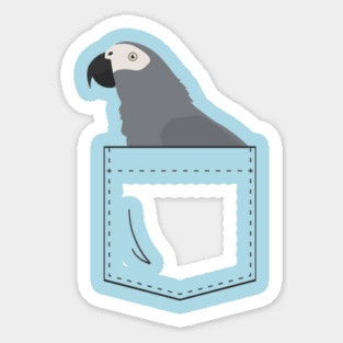 African Grey Parrot In Your Front Pocket Sticker