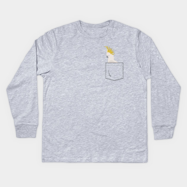 Cockatoo Parrot In Your Front Pocket Kids Long Sleeve T-Shirt by Einstein Parrot