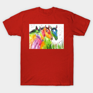 Three Colourful Horses T-Shirt