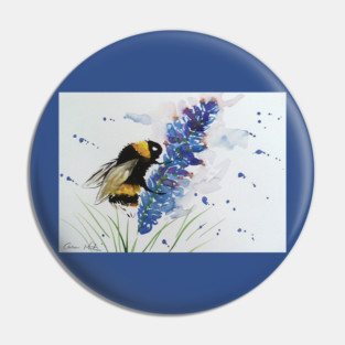 Bumble bee and Blue Lavender Pin
