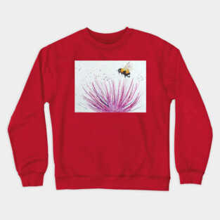 Bumble bee and Pink Flower Crewneck Sweatshirt