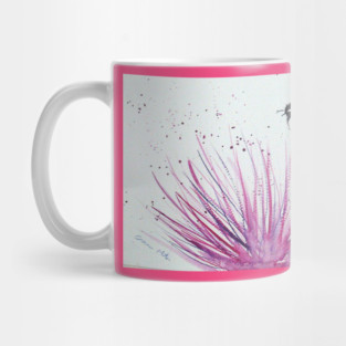 Bumble bee and Pink Flower Mug