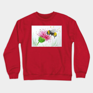 Bumble bee and Thistle Crewneck Sweatshirt