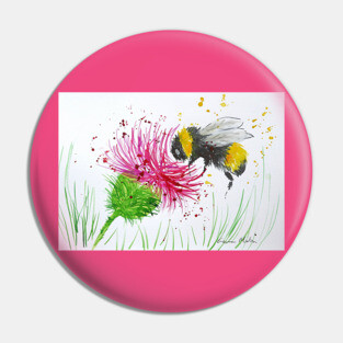 Bumble bee and Thistle Pin