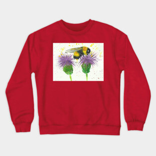 Bumble bee and Thistles Crewneck Sweatshirt