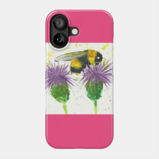 Bumble bee and Thistles Phone Case