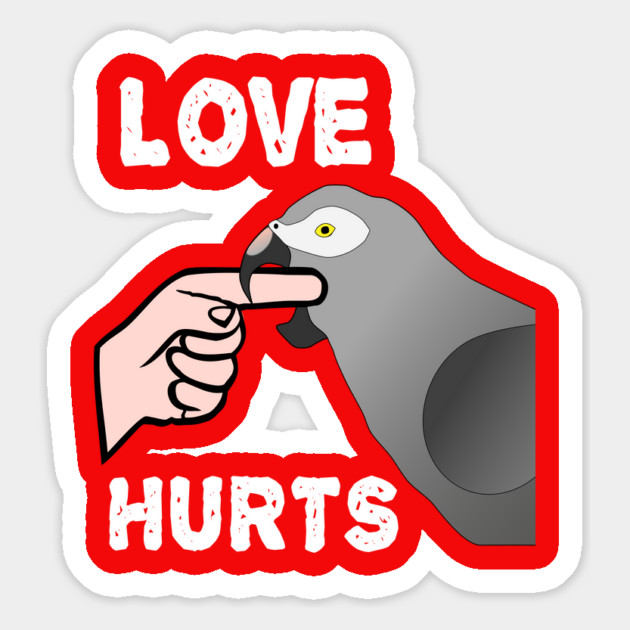 Love Hurts Timneh African Grey Parrot Biting Magnet by Einstein Parrot