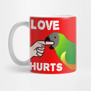 Love Hurts Senegal Parrot Biting Mug