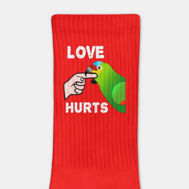 Love Hurts Red Lored Amazon Parrot Biting by Einstein Parrot