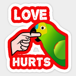 Love Hurts Blue Front Amazon Parrot Biting  (Ver.1) Magnet