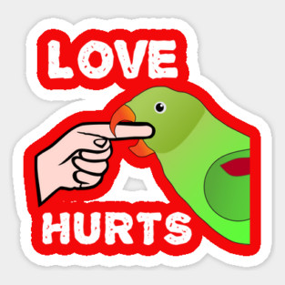 Love Hurts Indian Ringneck Female Parrot Biting Magnet