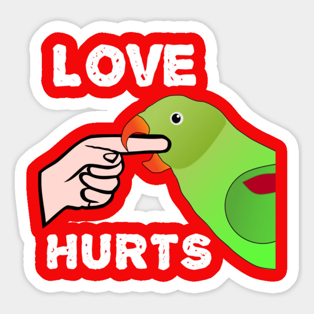 Love Hurts Indian Ringneck Female Parrot Biting Magnet by Einstein Parrot