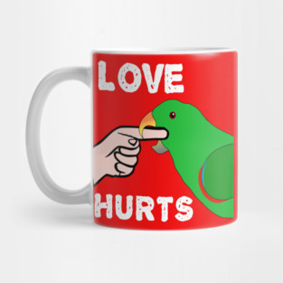 Love Hurts Eclectus Male Parrot Biting Mug