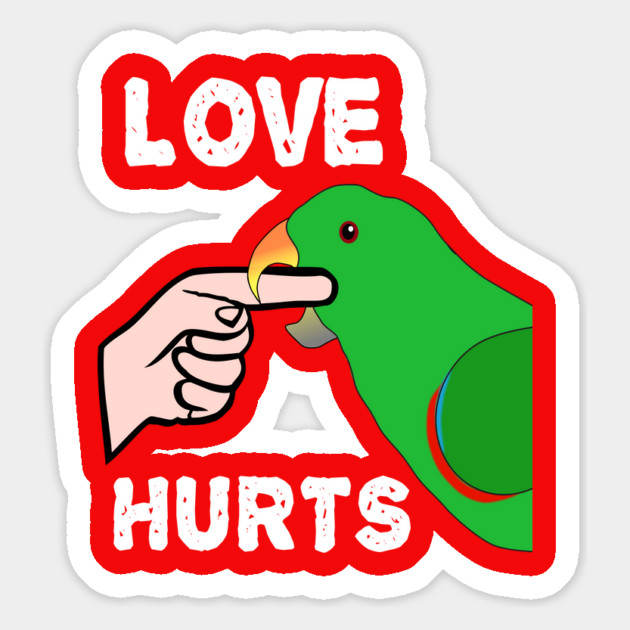 Love Hurts Eclectus Male Parrot Biting Magnet by Einstein Parrot