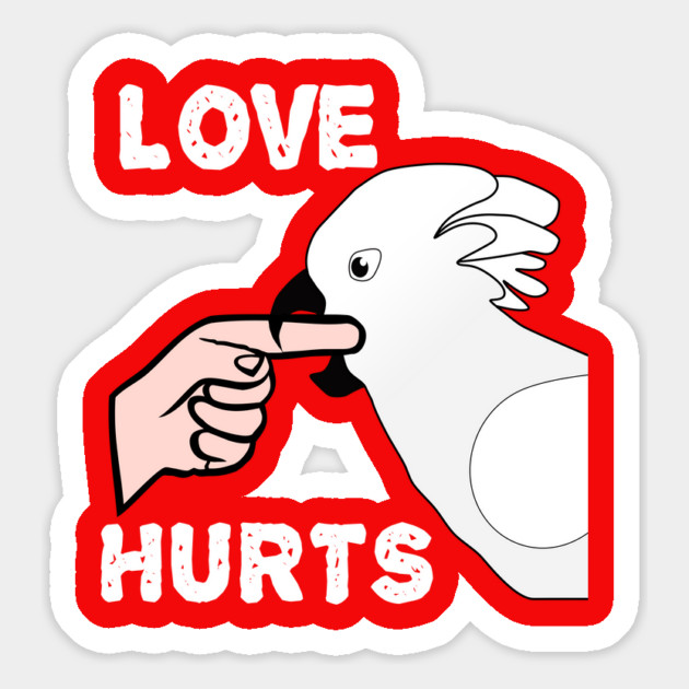 Love Hurts Umbrella Cockatoo Parrot Biting Magnet by Einstein Parrot