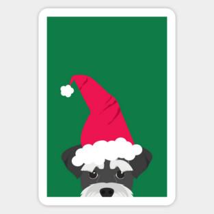 Schnauzer Dog Santa Hat Sticker
