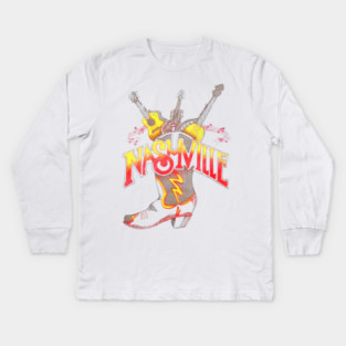 Nashville Vintage Country Music Capitol Kids Long Sleeve T-Shirt