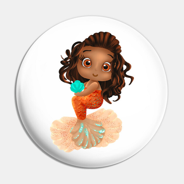 Mermaid, Black Girl Mermaid, African American Mermaid Pin by UrbanLifeApparel