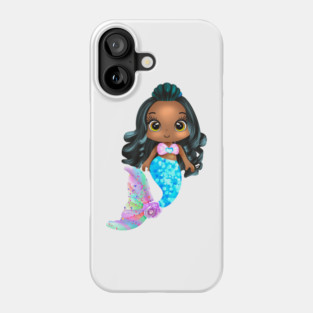 Black Mermaid, Black Girl Mermaid, African American Mermaid Phone Case