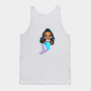 Black Mermaid, Black Girl Mermaid, African American Mermaid Tank Top
