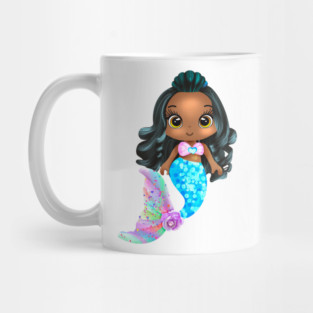 Black Mermaid, Black Girl Mermaid, African American Mermaid Mug