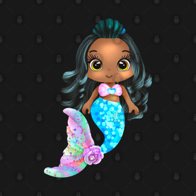 Black Mermaid, Black Girl Mermaid, African American Mermaid by UrbanLifeApparel