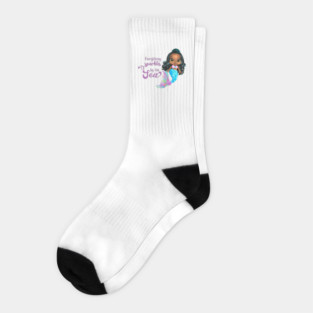 Black Mermaid, Everything Sparkles by the sea Socks