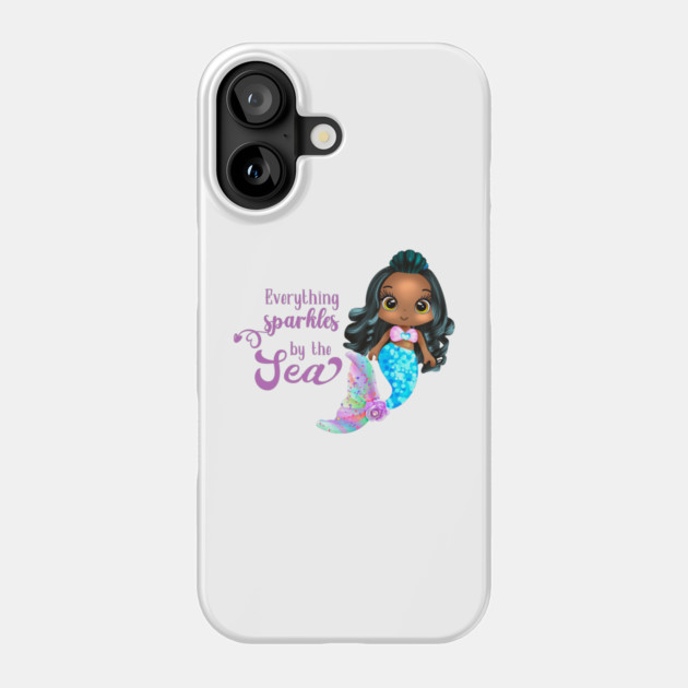 Black Mermaid, Everything Sparkles by the sea Phone Case by UrbanLifeApparel
