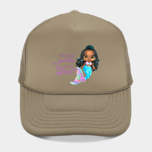 Black Mermaid, Everything Sparkles by the sea Hat