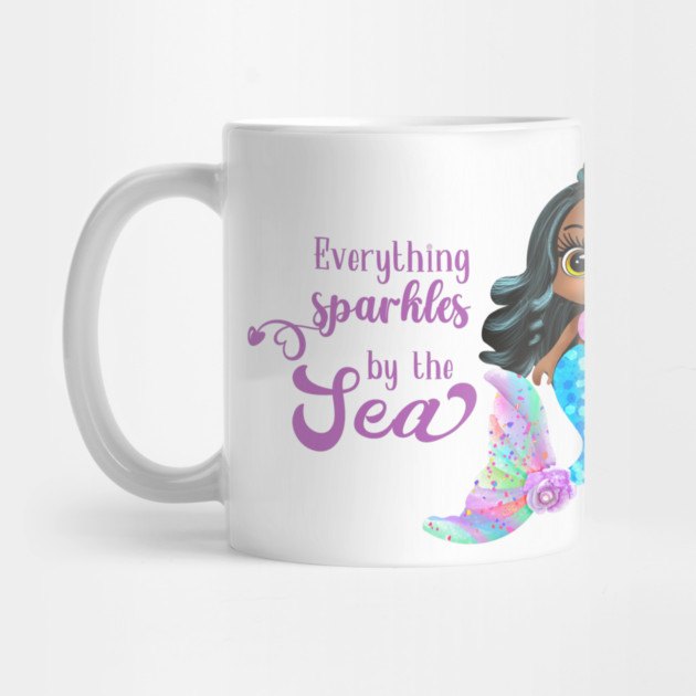 Black Mermaid, Everything Sparkles by the sea by UrbanLifeApparel