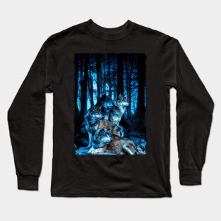 Wolf Pack with Amber Eyes Long Sleeve T-Shirt