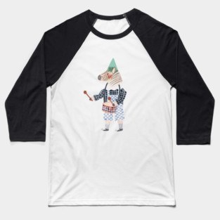 Zebra Clown Baseball T-Shirt
