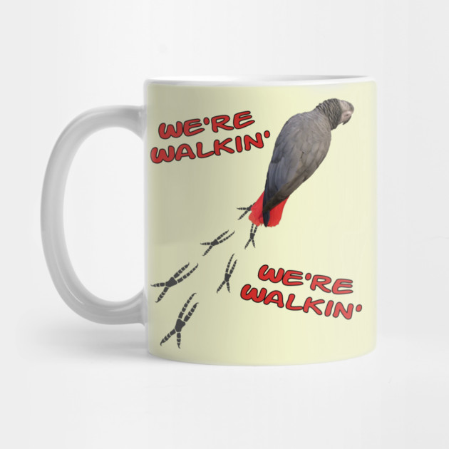 African Grey Parrot Walking by Einstein Parrot