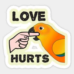 Love Hurts Sun Conure Parrot Biting Magnet