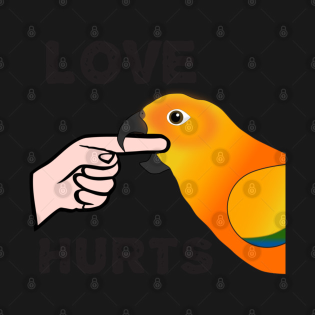 Love Hurts Sun Conure Parrot Biting by Einstein Parrot