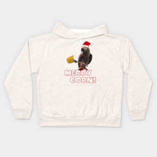 African Grey Parrot Holiday Christmas Santa Kids Hoodie