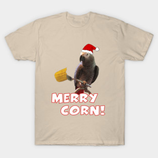 African Grey Parrot Holiday Christmas Santa T-Shirt