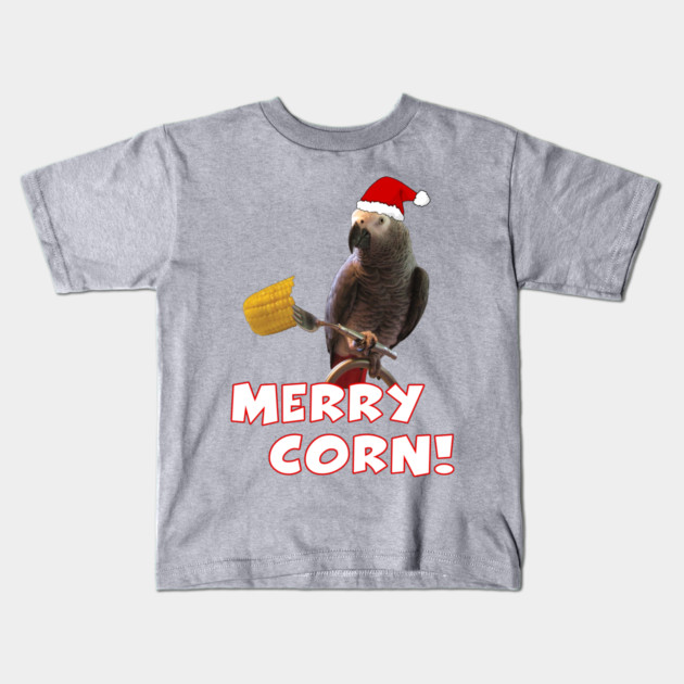 African Grey Parrot Holiday Christmas Santa Kids T-Shirt by Einstein Parrot