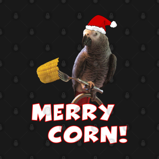 African Grey Parrot Holiday Christmas Santa by Einstein Parrot