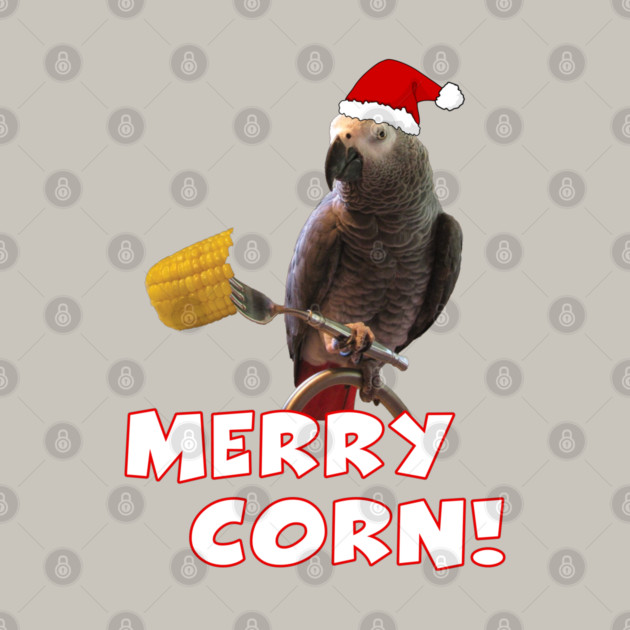 African Grey Parrot Holiday Christmas Santa by Einstein Parrot