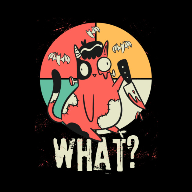 Frankenstein Cat Murderous Kitten Halloween by The WYLD Tribe