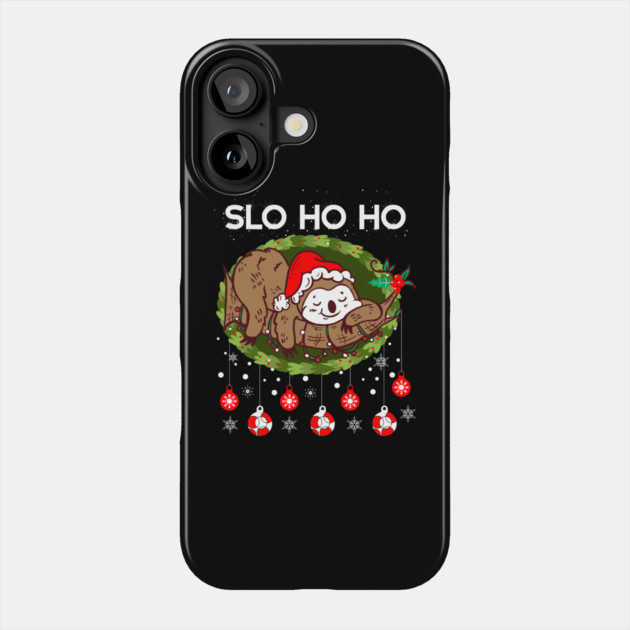 Christmas Sloth Santa Slo HO HO Phone Case by The WYLD Tribe