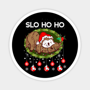 Christmas Sloth Santa Slo HO HO Magnet