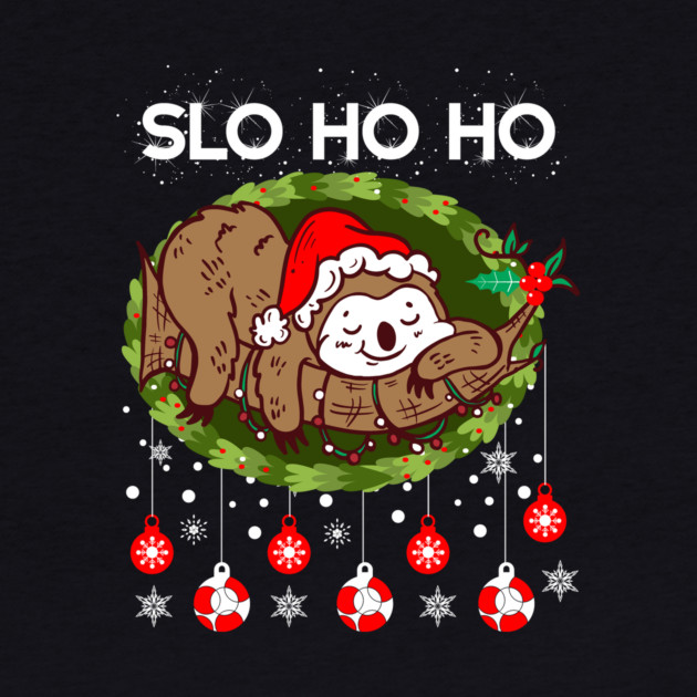Christmas Sloth Santa Slo HO HO by The WYLD Tribe
