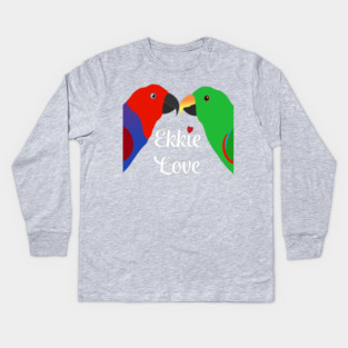 Eclectus Male Female Love Heart Kids Long Sleeve T-Shirt