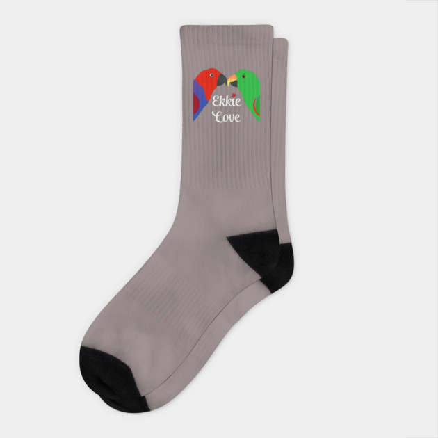 Eclectus Male Female Love Heart Socks by Einstein Parrot