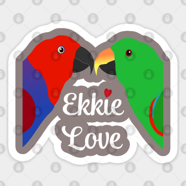 Eclectus Male Female Love Heart Sticker by Einstein Parrot