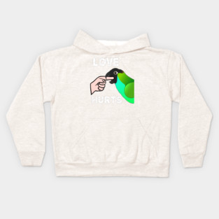 Love Hurts Nanday Conure Parrot Biting Kids Hoodie