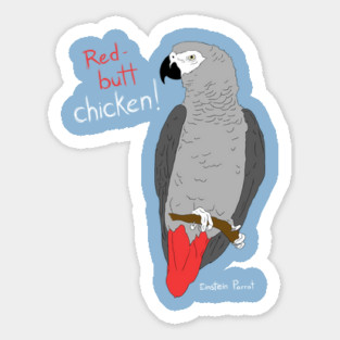African Grey Parrot Red Butt Chicken Magnet