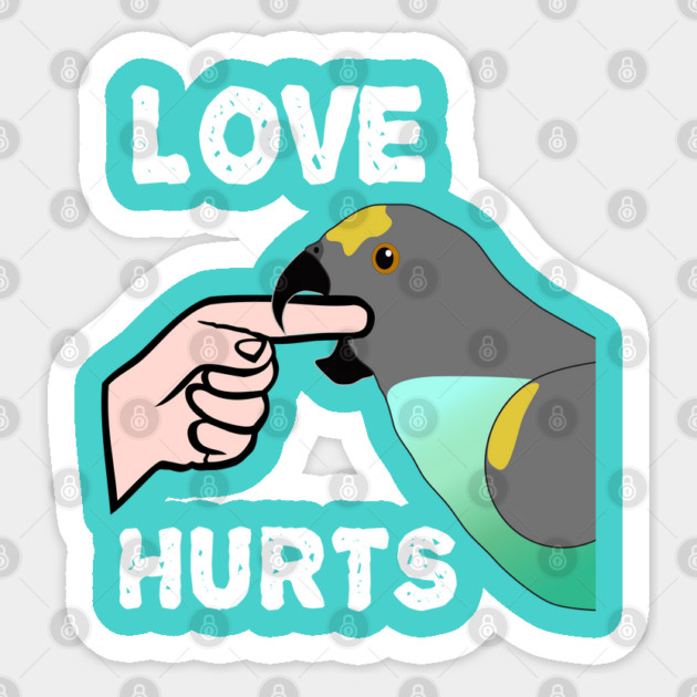 Love Hurts Meyers Parrot Sticker by Einstein Parrot